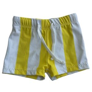 Size 2T Yellow and White Euro-style Swim Trunks NWOT